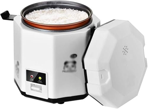 LABLADUO Arrocera y Calentador, Mini Olla arrocera de 1,2 L, vaporera pequeña de 2 Capas, Olla de Cocina multifunción, Cocina de calefacción con Aislamiento eléctrico Arrocera y Calentador,