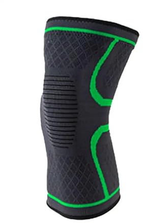 YXADGML Knee Sleeves 1 Pair Elastic Knee Pads Nylon Sports Fitness Kneepad Fitness Gear Brace Running Basketball Volleyball Support(Green,L)