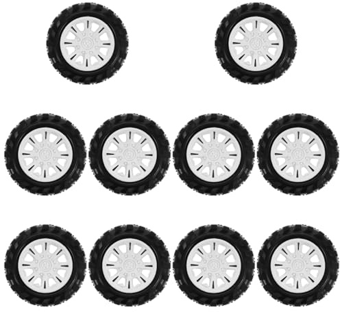 Milisten 10 Stück Spielzeugrad zum Selbermachen Robustes Kunststoff Selbstgemacht Automodellrad Kleine Schwarze Rc Fahrzeugräder Zubehör für Spielzeugautos und LKW Modelle