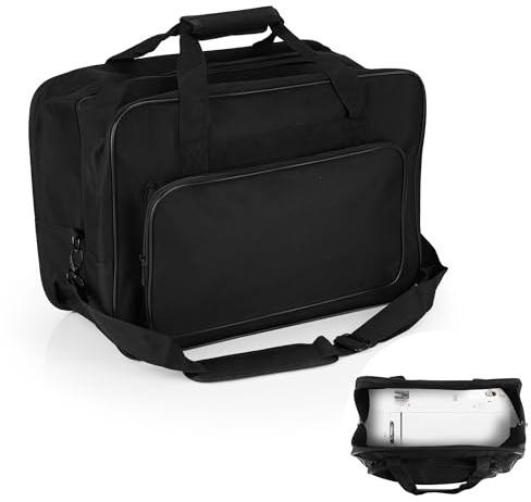 WENLISELL Borsa per macchina da cucire da 45,7 cm, nera con tasche e manici, custodia universale per macchina da cucire