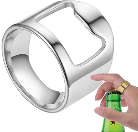 Anillo de barman, abrebotellas de anillo de barman, abrebotellas portátil, de acero de titanio, abrebotellas de dedos, anillo de fiesta versátil para barman
