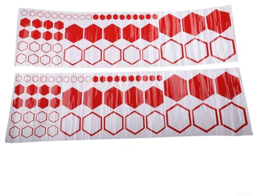 104 Stück Rennkörper für Wabenaufkleber für Autos, SUVs, LKWs, Fahrzeuge, dekorative Streifen-Set aus wetterbeständigem PVC-Material (rot)