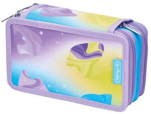 Herlitz Mäppchen 3-Fach mit Zubehör, Kinder Tasche für Schulutensilien, Funktionelles Utensilien Set für Schüler, Little Monster