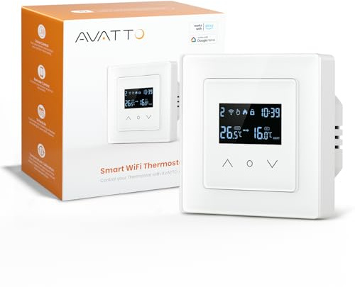 AVATTO Termostato per riscaldamento a pavimento, 55 x 55 standard, termostato intelligente WiFi, programmabile
