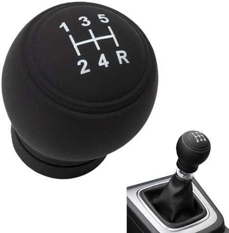 CZAYEFNH Auto Pomello Cambio 5 Marce Universale – Copertura in Silicone Antiscivolo per Leva Cambio, Resistente All'Usura, Facile da Installare, Compatibile con la Maggior Parte delle Auto.