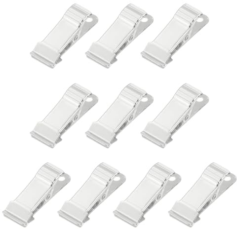 QUARKZMAN 10 Piezas De Pinzas De Cocodrilo De Metal 1.3 X 0.5 Plata | Mini Pinzas De Resorte Colgantes, Con Mandíbulas Lisas, Para Trabajo Fotos Ropa Artesanías