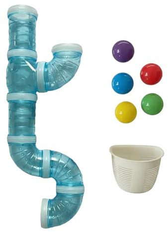 Sharplace Aktivitätsbrett zum Selbermachen, Sensorikbrett-Teile, Tunnel-Lernspiele, Frühförderungs-Bastelmaterial für Kleinkinder, Mädchen und Jungen, Blau 55cm