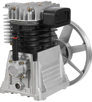 Pompe à Tête de Compresseur d'air, Tête de compresseur dair double cylindre, Montage facile Refroidissement rapide Performance durable, Idéal Atelier Garage Professionnel 31x26x34cm