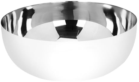 Lavabo Loft Bianco/Cromo Ø 37 cm – Lavabo da Appoggio in Metallo, Esterno Bianco Opaco Interno Cromato Lucido