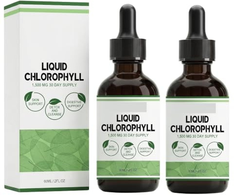 Gouttes de chlorophylle│Support désodorisant interne naturel | Soutien à la digestion et à l'énergie│ Végétalien│Sans OGM│Facile à utiliser│2FL.0Z