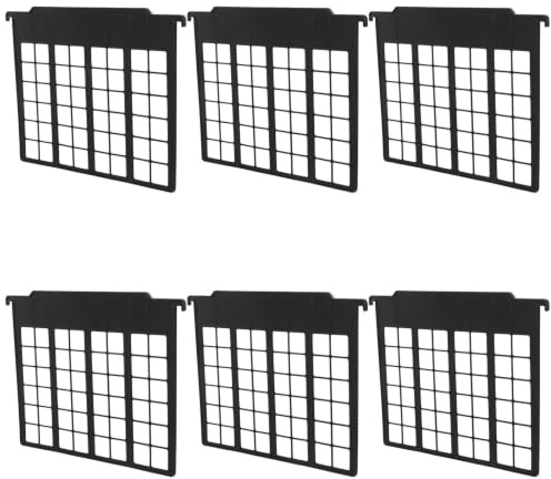 TINEASUR 6pcs Plastic Hanging File Organizer Dividers for Office and Classroom, Space-Saving Folder Separators with Versatile Size Adaptability, Black File Cabinet Dividers for High-Traffic