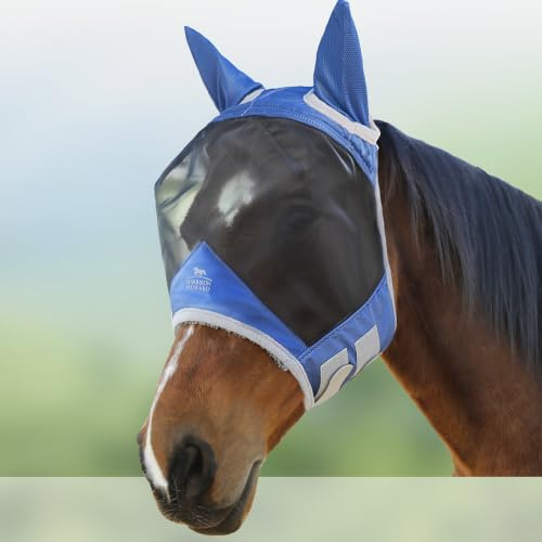Harrison Howard CareMaster Pro - Maschera antimosche a mezza faccia in pile a maglia fine luminosa, resistente ai raggi UV, color acquamarina (L; Full Size)