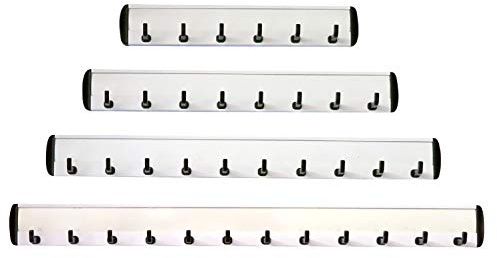 PHaky Kunststoff Schlüsselleiste-Hakenleiste-mit 6, 8, 10, od. 12 Haken-Stabile Garderobenleiste-Schlüsselbrett (446-4 -370 x 35 mm mit 12 Haken)