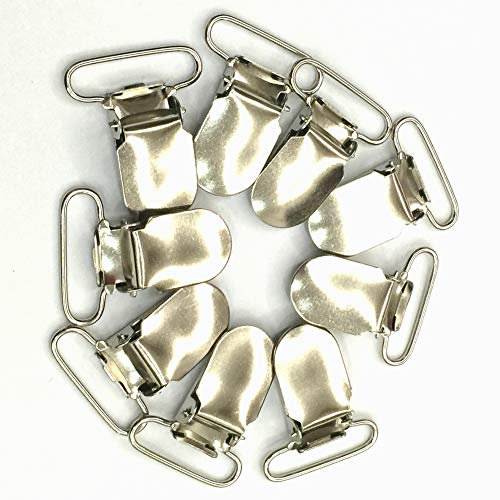Good.news 20 St. Schnuller Hosenträger Straps Clips Pacifier Holders Lätzchen Spielzeug Silberfarbe 25mm