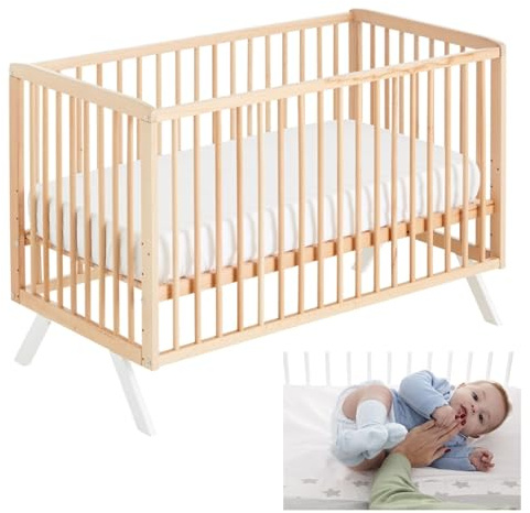 Cuna Colecho Madera 120x60 cm, Kit Colecho Incluido | Koala CoolDreams | Estilo nórdico natural. Madera de haya. Se une a la cama de forma segura desde el nacimiento.