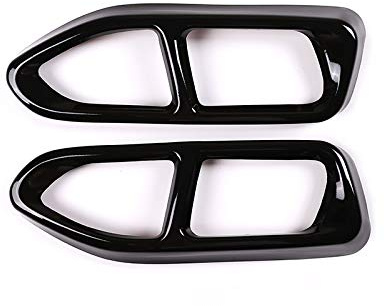 CHEYA 304 Stainless Steel Exhaust Outputs Tail Pipe Frame Trim Cover 2Pcs For BMW 7 Series G11 G12 730 740 750li 2016-2019 Auto Accessories (Black, M Sport)