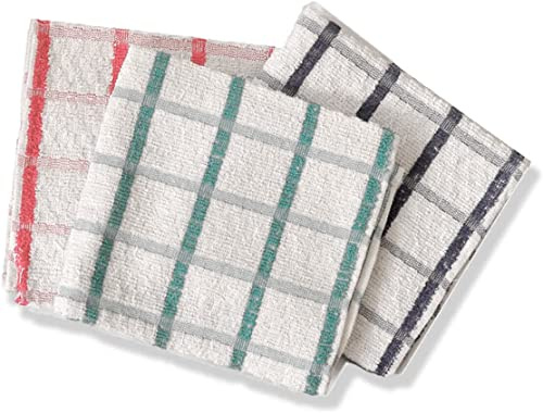 ARITRADERSLTD 100% Cotton Terry Towelling Tea Towels Kitchen Hand Towels Dish Cloth Super Absorbent Soft Touch - Hotel Quality Kitchen Tea Towels 40 x 65 cm | Pack of 4