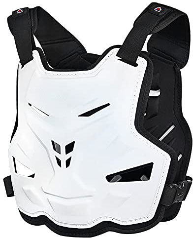 Chaleco de Armadura de la Motocicleta Protector de Espalda de Pecho Montaña Montaña Montaña Ciclismo Esquí Patinaje Surf Nieve Deportes Columna Vertebral Armadura de Protección Blanca,