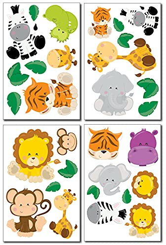 Samunshi® Wandtattoo Dschungel Tiere Set Wandbilder Kinderzimmer Deko Junge Wandtattoo Kinderzimmer Mädchen Wandsticker Kinderzimmer