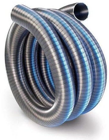 Flexibelt rökfoder för skorsten, 100 mm/4 m, multibränsle, rostfritt stål, rörspisar