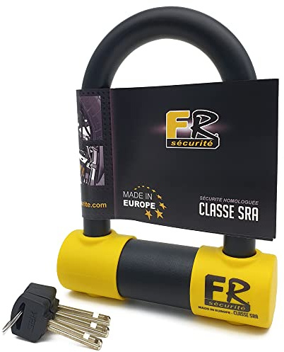 FR Securite FR85120 Diebstahlsicherung für Motorrad, zugelassen SRA U Ø18, Stahl hohe Sicherheit, 85 x 120 mm, kompakt, vielseitig einsetzbar, Blockierung für Motorrad, Roller, Elektrofahrrad