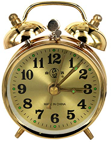 SPORTARC Réveil rétro, horloge de chevet à double cloche mécanique vintage en métal doré, 7 cm