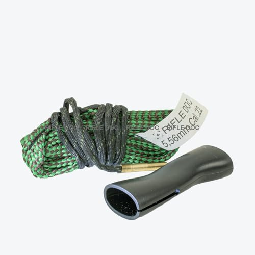 Rifle Doc Lauf-Reinigungsschnur 2X Bronzebürsten Kaliber Cal .17 .223 5,56mm 6,5mm 7mm 7,62mm .308 30-06 8mm 9mm 9,3mm .338 .458 12GA 16GA Premium Bore-Snake | Doppelbürste + Griff