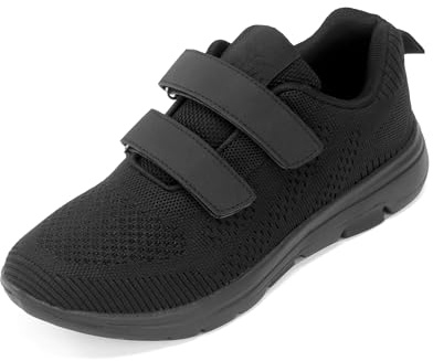 JOMIX Scarpe con Strappo Donna e Uomo Sneakers Casual Sportive da Ginnastica Scarpe da Corsa Tennis Fitness Camminata Passeggio SD8720-2 (Nero, 39)