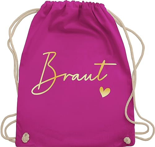 Turnbeutel Rucksack - JGA Junggesellenabschied Frauen - Braut Bride - Unisize - Fuchsia - rucksaecke stoffbeutel jungesellinenabschied stoffrucksack beutel jungesellenabschied sportrucksack tasche