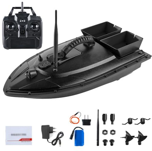 Ny fiskebetesbåt, 500m fjärrkontrollerad betesbåt, RC Fishfinder med dubbla motorer, 1,5 kg last, med LED-ljus fiskeutrustning, elektrisk leksaksbåt
