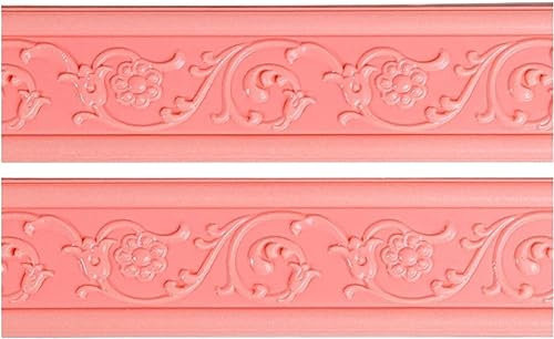 Borde de papel tapiz, azulejos de pared autoadhesivos, pegatinas de pared 3D, azulejos rústicos impermeables, sala de estar, baño, zócalo, bordes de papel tapiz vintage autoadhesivos (69X8 CM) (Color: