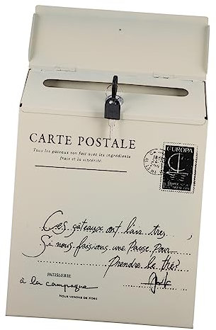 DOITOOL Boîte Aux Lettres Murale Verrouillable Fer Vintage Boîte Aux Lettres Ancienne avec Système De Sécurité pour Courrier Confidentiel