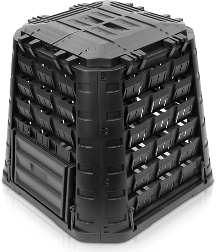 YourCasa® Komposter Garten 450 Liter groß - aus wetterfestem Kunststoff - Schnellkomposter mit robusten Seitenwänden & einfacher Montage - Thermokomposter hergestellt in EU