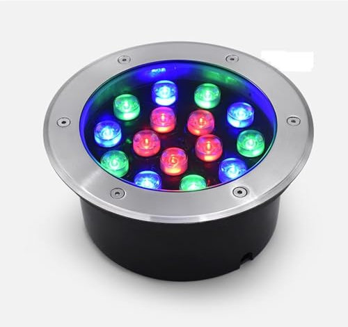 tyfuture RGB Jardin LED Spot Encastré Au Sol Lumières Enterrées Étanche IP66 AC85-265V/12/24V Lumière Souterraine Encastrée pour L'extérieur, Patio, Villas, Chemin, Escalier Projecteur De Sol Encastré