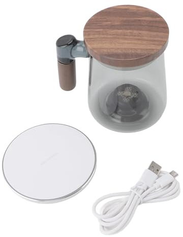 400ml Hydrogen Water Pitcher, SPE Electrolysis Technology, Walnut Wood Grip, Cordless Charging for Home Use