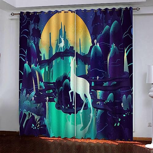 Verdunkelungsvorhänge Kräuselband Handgezeichneter Wald 2 X 75 X 166 Cm Set Kindergardinen Mädchen Verdunkelungsvorhänge Mit Ösen Blickdichter Kinderzimmer Schlafzimmer Vorhang -3V7G9H4B8R4V3K6G0F0O7C