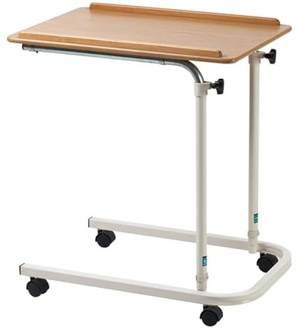 Beistelltisch C Form Höhenverstellbar Neigbar Laptoptisch Mit Feststellbaren Rollen Betttisch Pflegetisch Dichte Platte Und Stahlrahmenmaterial