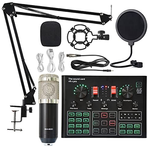 XRPOUXMTE Audio Mixer Podcast Equipment Bundle Sound Card Live Broadcast Dedicated Full Set Of V8 Live Broadcast Set Microphone Professional sound card precise