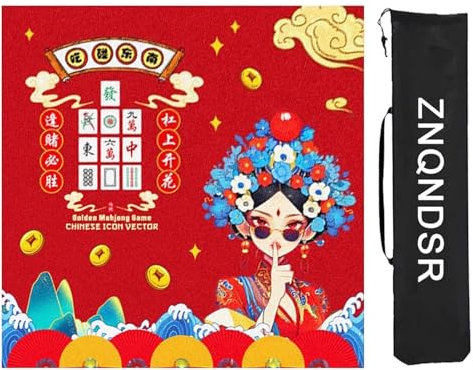 ZNQNDSR Mahjong-Tischmatte Mit Aufbewahrungstasche, Quadratische Brettspielmatte Für Mahjon Poker, Mahjong-Matte Für Kartenspiele(80cm/31in)