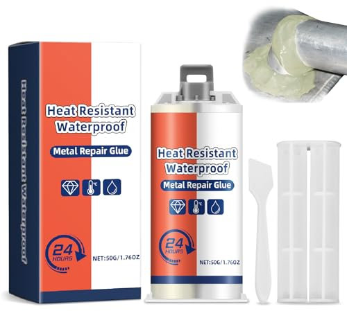 Hitzebeständiger, wasserfester Metallreparaturkleber, Epoxid-Metallkleber, Hochleistungs-Metall Dichtmittel, Epoxidkleber vom, geeignet für die Reparatur von Metall, Kunststoff und Keramik (1)