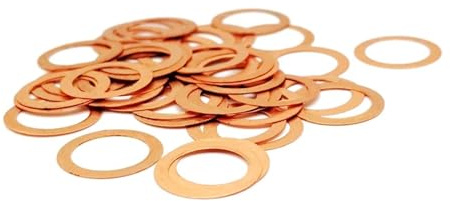 Aqxypas Kupfer-Flachscheibe M3-M10 0,1 0,2 mm Dicke Dichtung Innendurchmesser Dichtring Dünnes Blech T3 Rote Kupferscheibe(3x5x0.1 (100pcs))
