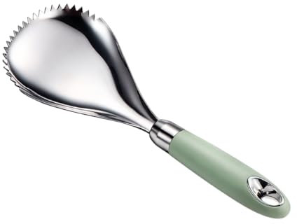 Cucchiaio Tritaghiaccio, Paletta per Gelati il Ghiaccio in Acciaio Inossidabile con Bordo Seghettato e Comoda Impugnatura, per Frullati di Frutta e Dessert
