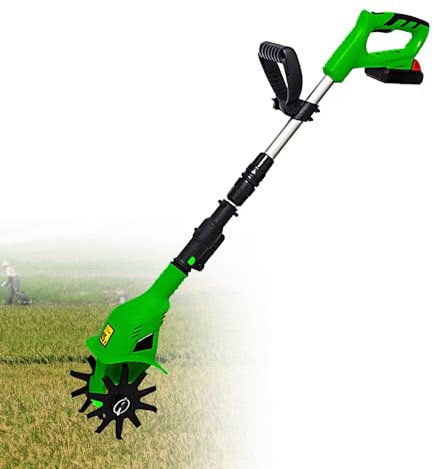 SHEUAO Motozappa Elettrica,Zappatrice Elettrica con Peso di Soli 2.65 kg,Larghezza di Lavoro di 10 CM, profondità di 10cm,Ideale per Giardini E Orti,Green