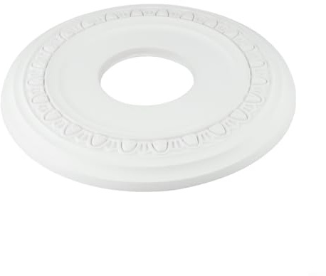 TONIXY Rosace de plafond Médaillon rond en polyuréthane décoratif pour la maison avec plaque de 30 cm de diamètre extérieur et 10 cm de diamètre intérieur, facile à installer