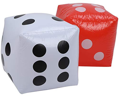 CHICIRIS Cubi in PVC Gonfiabile Ballon Ballon Educational Toy per Festa in Piscina Rosso Bianco 28x28x28cm