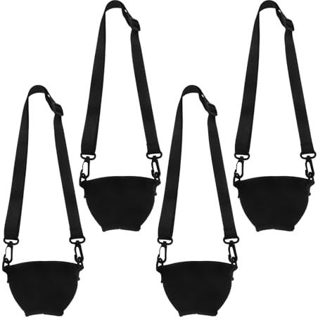 JECOMPRIS 4 Pcs Adjustable Wine Glass Sleeves with Neck Strap Neoprene Insulated Drink Holders for Stemmed Cups Multipurpose Wine Cup Protectors for Festival Parties and Outdoor Events