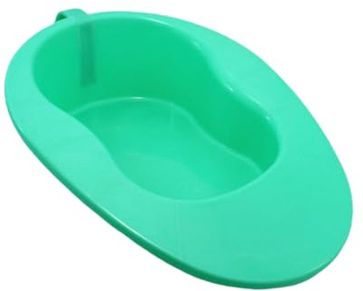 HEANUJJ Urinoir en Plastique Vert Poignée Intégrée pour Femmes Enceintes et Personnes Alitées, Bassin de Lit Ergonomique Bords Incurvés et Surface Large