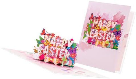 Beimus Tarjeta De Pascua Estérica Hecha A Mano Diseño En Resistente Con Rayas Vibrantes Para Decoraciones Tintas Coloridas Tarjetas Pascua A Rayas