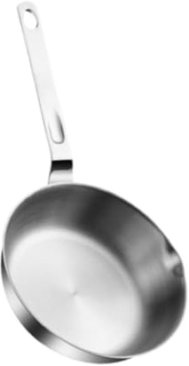 KIXZSAZ Padella multifunzionale in acciaio Per inox per uova, bistecche, antiaderente, per frittate, padella multiuso, essenziale per cucinare, pentole da cucina rotonde, per saltare in, Argento,