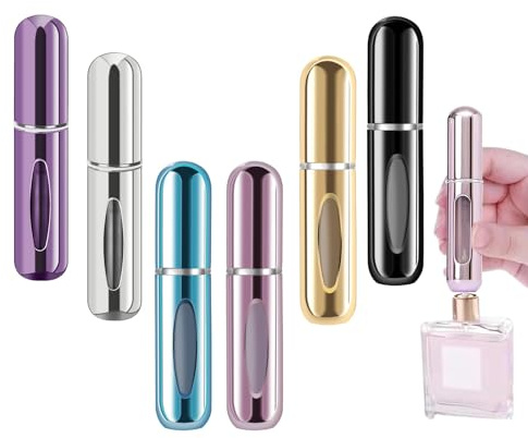 ZenithFast 6 Stück 5ml Parfümzerstäuber Nachfüllbarer Taschenvernebler, Portable Mini Parfüm Sprühflasche mit Sichtfenster, Leckfest für Reise Unterwegs Business